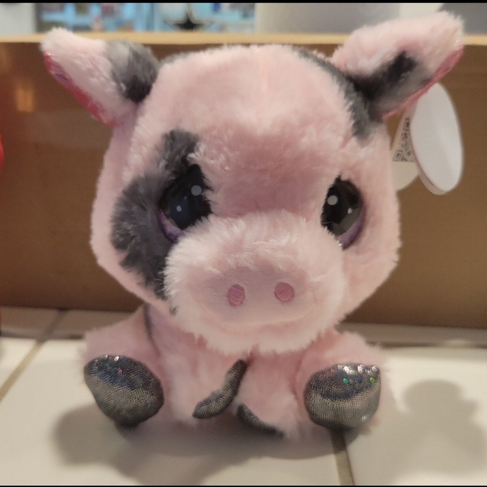 ECI Pink and Black Plush Pig